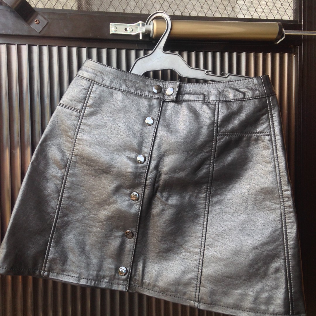 H&M Leather Skirt on Carousell