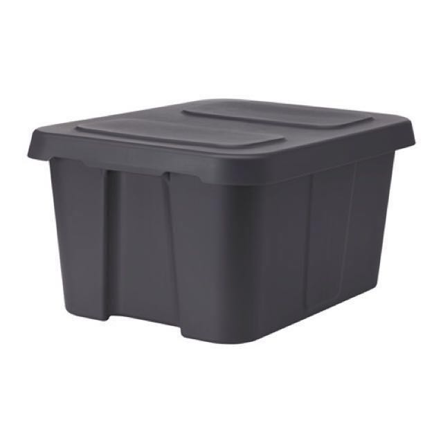 Ikea Storage Box KlÄmtare With Lid In Outdoor Dark Grey Ikea Storage Box KlÄmtare With Lid In Outdoor Dark Grey