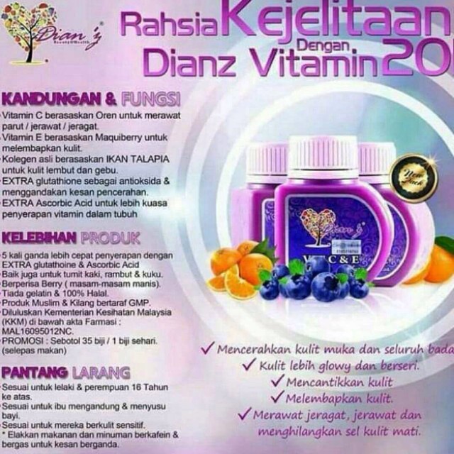 Dianz Vitamin C E 30 Tablets Health Beauty Bath Body On Carousell