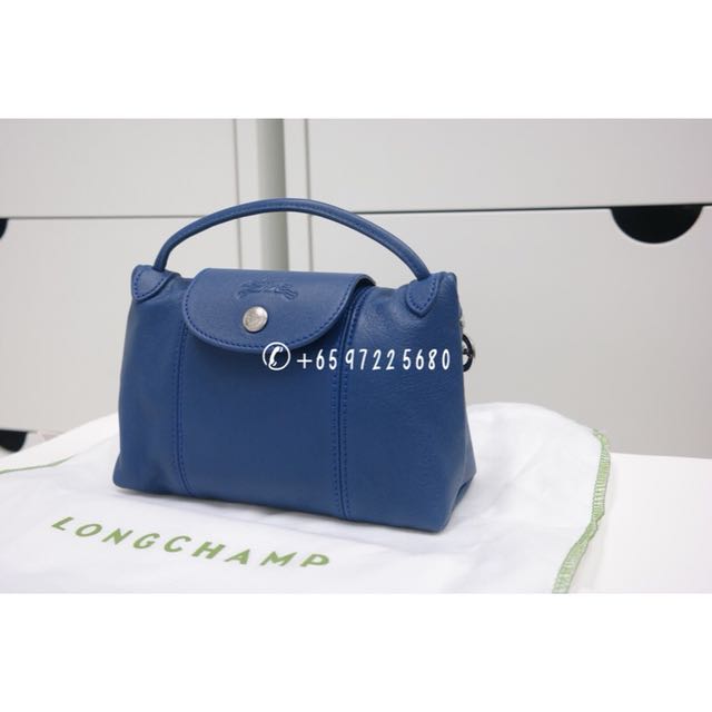 Longchamp Le Pliage Cuir Small Blue 1512 737 127