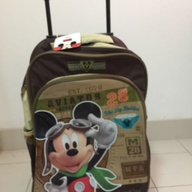 Mickey Mouse Trolley Bag, Babies & Kids, Babies & Kids Fashion on Carousell