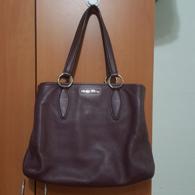 MIU MIU MATELASSE TWO WAY LEATHER BAG, Luxury, Bags & Wallets on Carousell