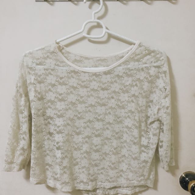 See thru lace top, Women's Fashion, Tops, Sleeveless on Carousell