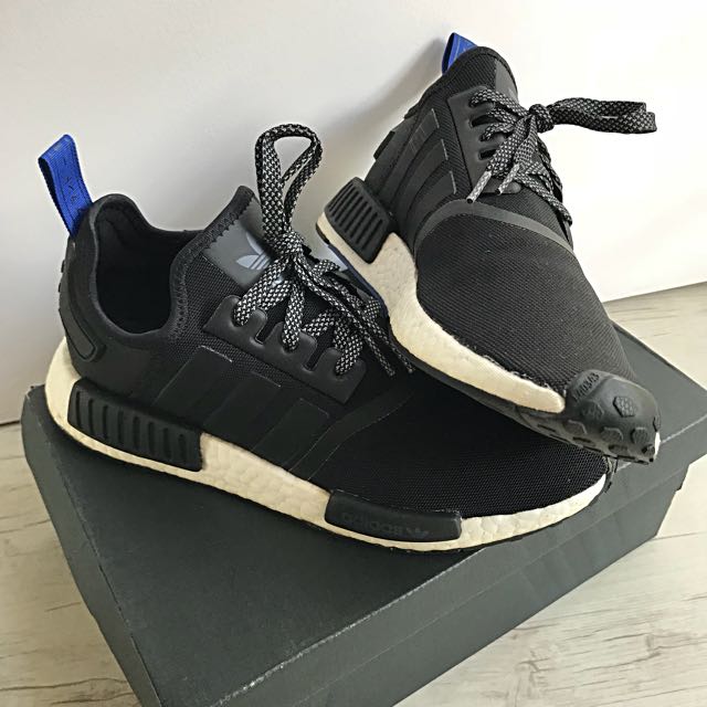 Nmd black blue store strap