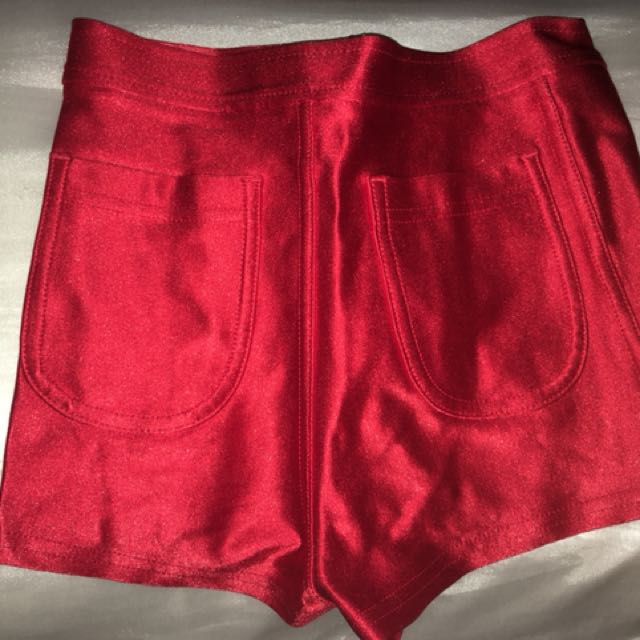 Red disco shorts discount
