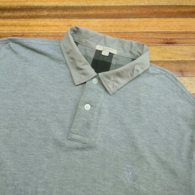 BURBERRY BRIT Grey Longsleeve Polo Made in Peru Fesyen Pria Pakaian di Carousell