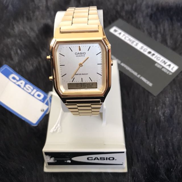 casio aq230 gold