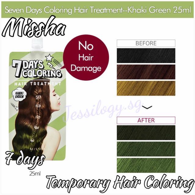 Instock Missha 7 Days Temporary Hair Coloring Dye In Khaki Green