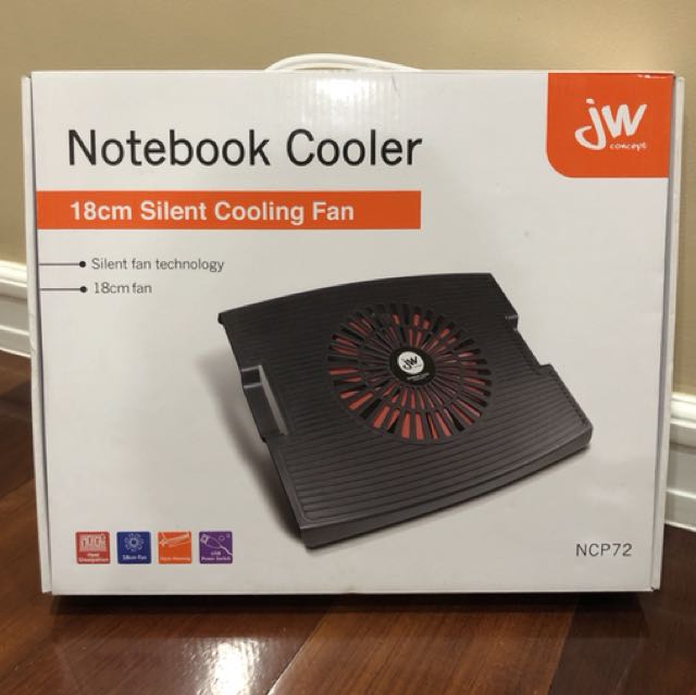 JW Notebook Cooler (18cm Silent Cooler Fan) (Category: Computer Parts) located in Cebu City. Submitted by tiffyalva12 (Listing ID 153829269, Image 1). Description: PARTS: - 18cm Red Fan - Anti-Skid Holder - Anti-Slip Rubber Mat - USB Port with On/Off Switch PRODUCT FEATURES: - High quality brushed surface - 18cm Silent fan with grid that delivers huge airflow and excellent flow path - It gives long time assurance to use and low power consumption 
