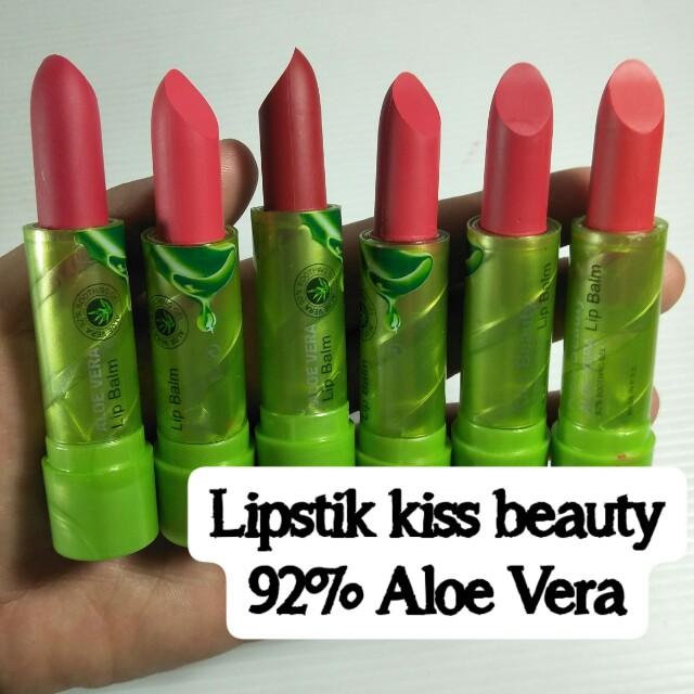 Kiss Beauty Lipstick 92% Aloe Vera, Kesehatan & Kecantikan, Rias Wajah di  Carousell