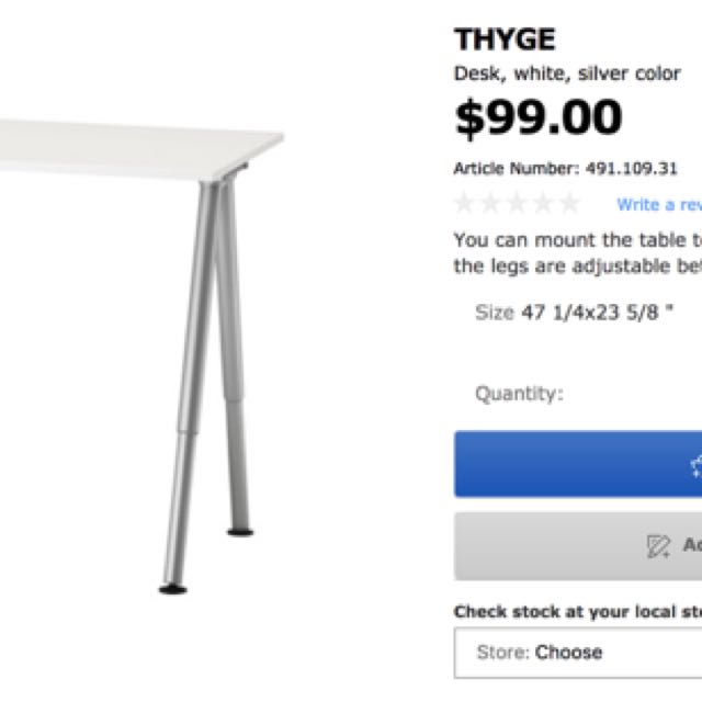 Thyge Ikea Table And Ergonomic Chair Furniture Tables Chairs