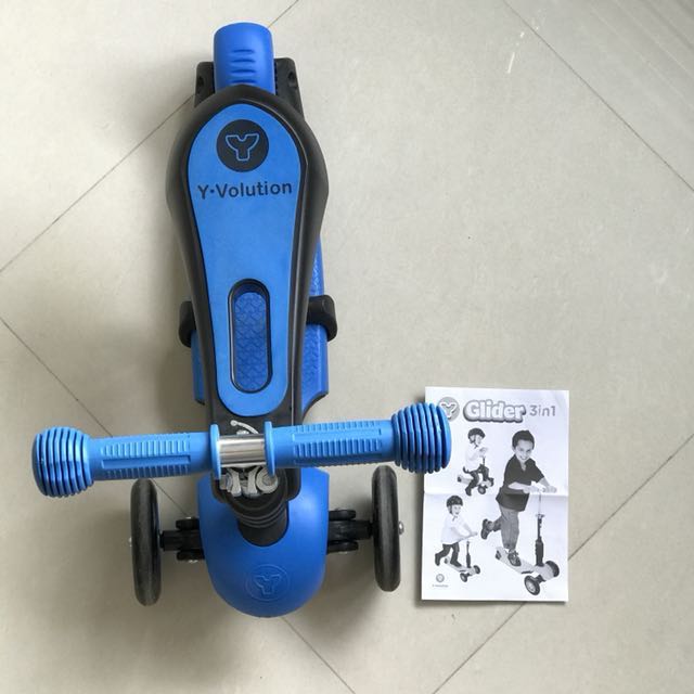 Yvolution Y Glider 3in1 Scooter Blue, Babies & Kids, Infant Playtime