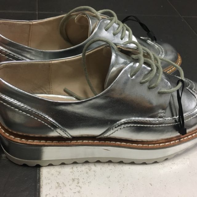 Zara silver platform shoes, Women's 