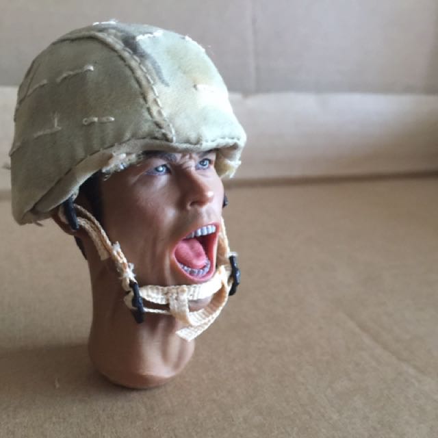 1 6 Scale Cloth Us Army Helmet With Straps Head Not Included