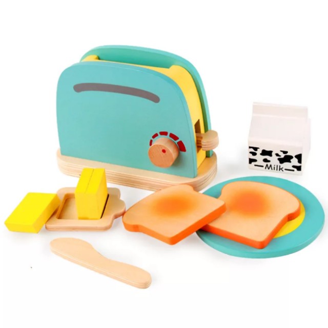 Oos Bn Wooden Breakfast Sandwich Bread Toast Toaster Kitchen Toy Photo