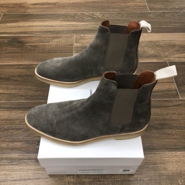 Common Projects Warm Grey Chelsea Boots Men s Fashion Footwear Boots on Carousell