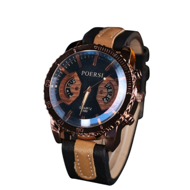 Casual leather watch clearance