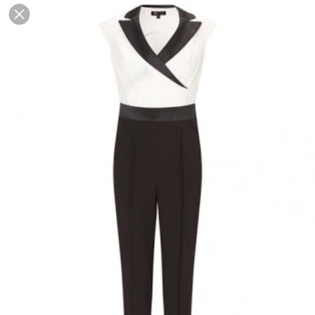women's tuxedo style jumpsuit