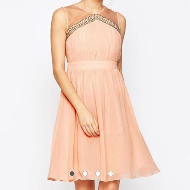 Little Mistress London Party Prom Dress In Champaign Pink