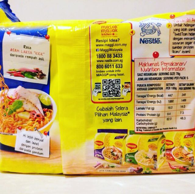 Maggi Instant Noodles Asam Laksa Food Drinks Instant