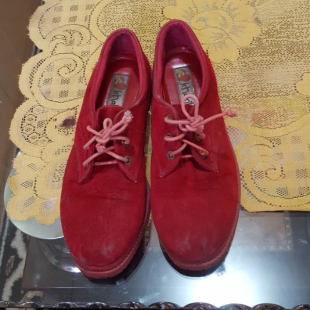 Sepatu Khakikakiku Sepatu Merah Sepatu Maroon Fesyen Wanita Sepatu Di Carousell