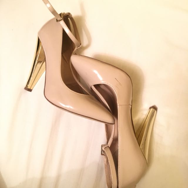 comfy gold heels