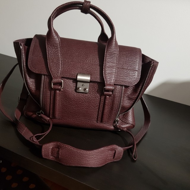 3.1 Phillip LimMedium Pashli Black Cherry Leather Satchel 10L x 5H x  12W, Luxury, Bags u0026 Wallets on Carousell