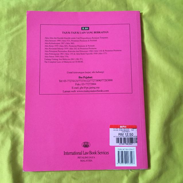 Akta Kontrak 1950 Akta 136 Textbooks On Carousell