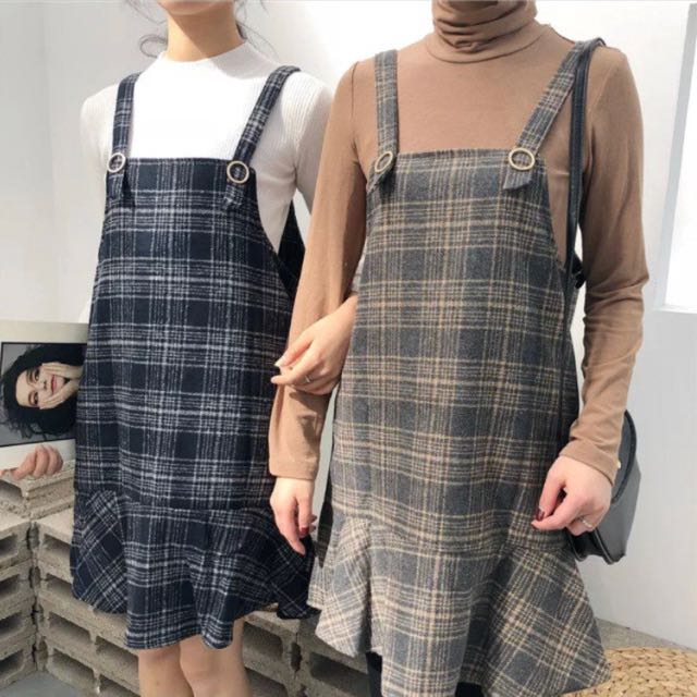 pinafore dress checkered