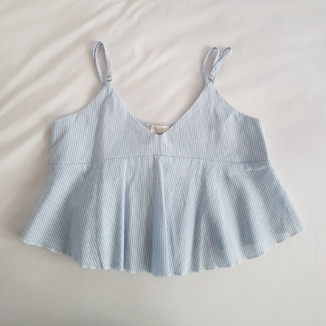 Brandy Melville Pinstripe Adalia Top Women S Fashion Clothes Tops On Carousell