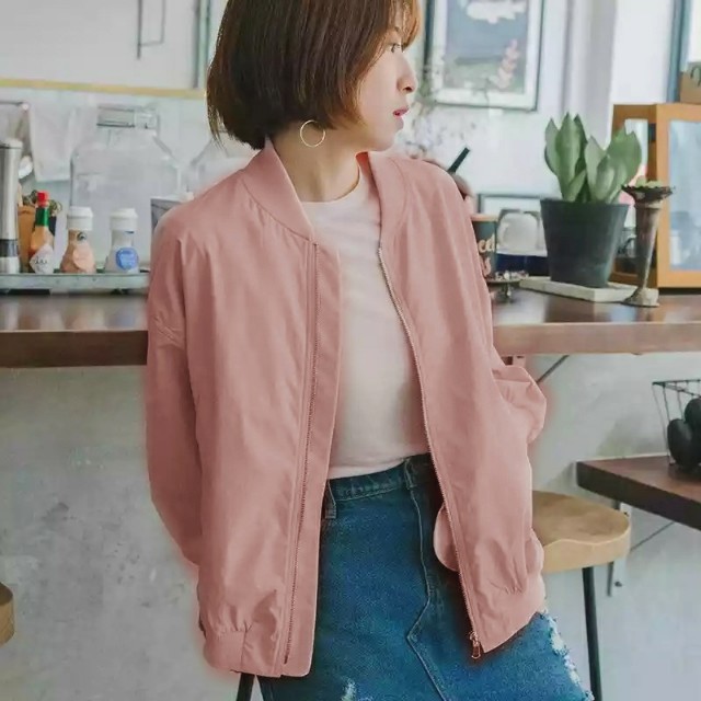 bubblegum pink bomber jacket