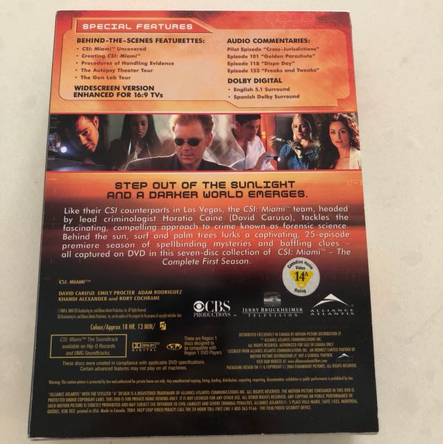 CSI: Miami (complete first season) DVD boxed set, Hobbies & Toys, Music ...