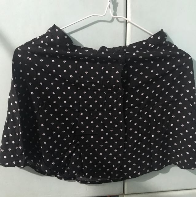 black and white polka dot skirt h&m