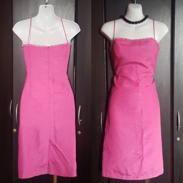 hot pink knee length dress