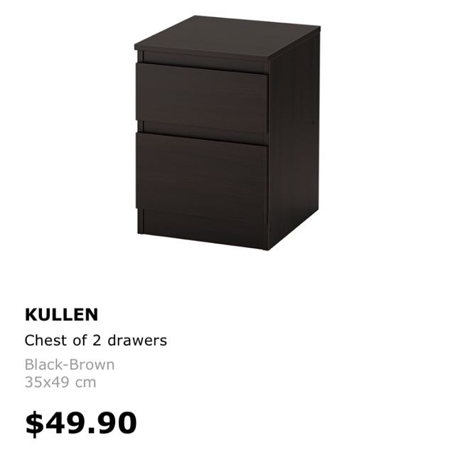 IKEA Kullen Bedside Table / Chest of Drawers (2 units), Furniture