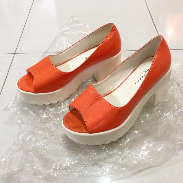 orange platform shoes