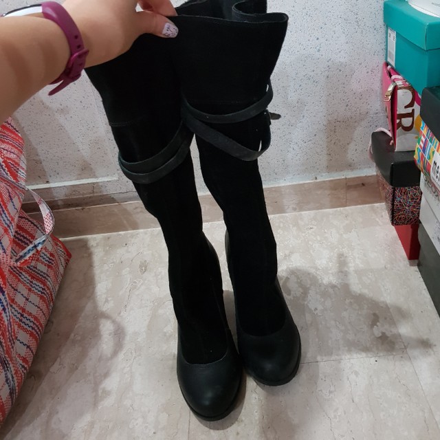 timberland knee high heel boots