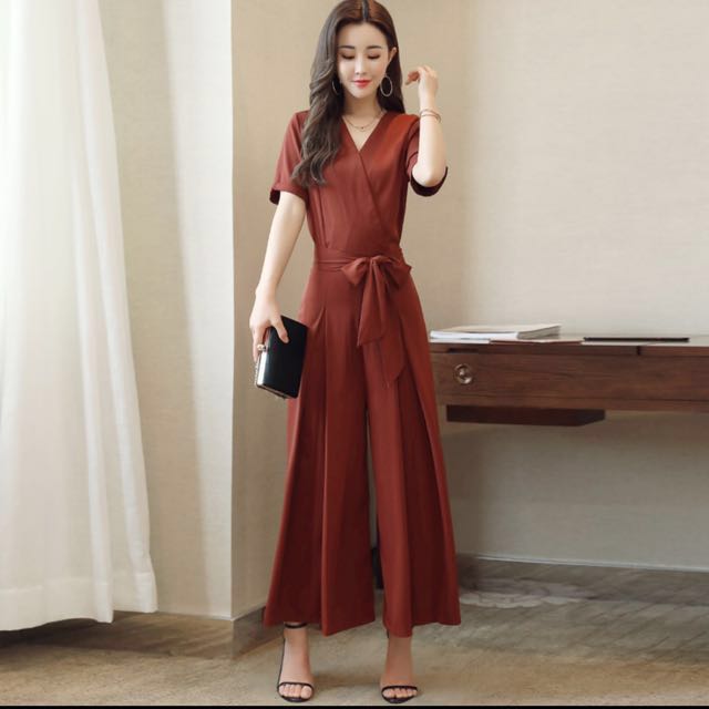 rust colour jumpsuit