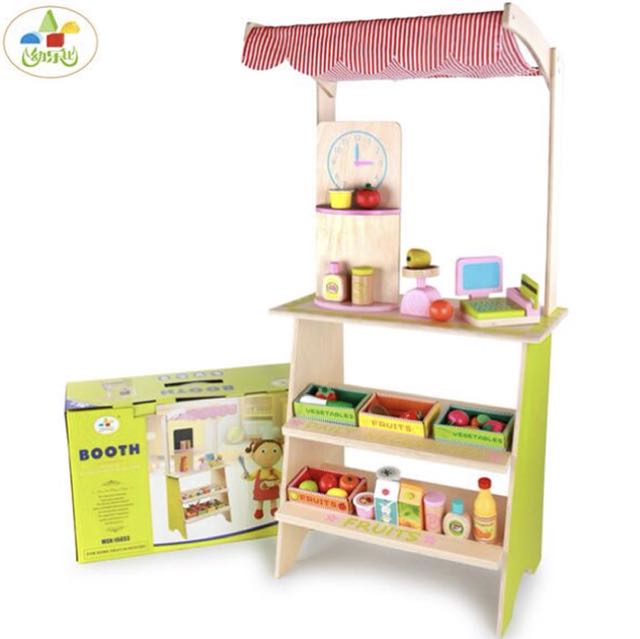 wooden grocery stand
