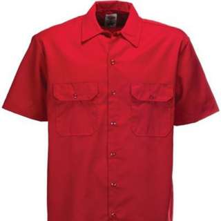 DICKIES SHORT SLEEVE WORK SHIRT-DARK RED