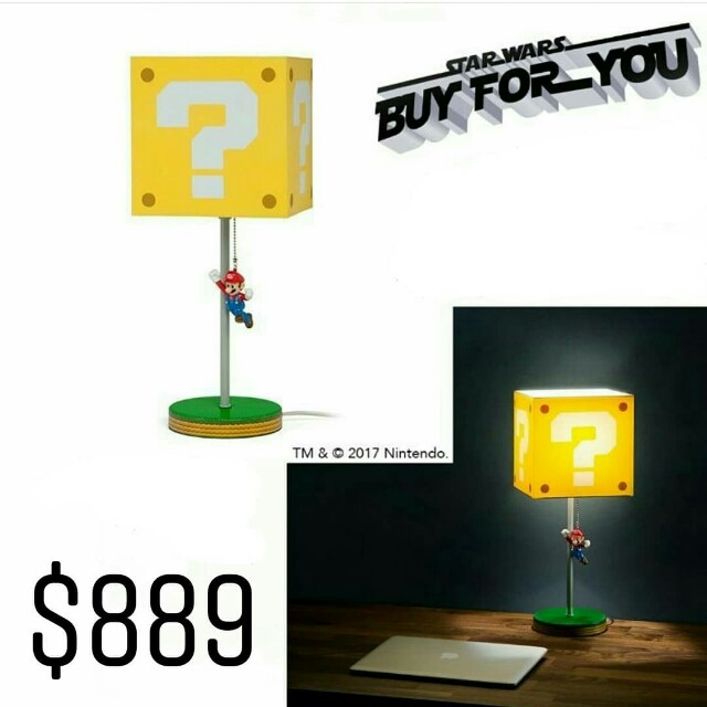889 Super Mario Jumping Question Block Lamp Table Light 枱燈 Home