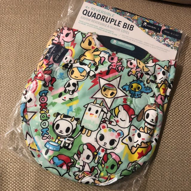Brand New Bebe Au Lait Tokidoki Unikiki Quadruple Bib Babies Kids Nursing Feeding Weaning Toddler Feeding On Carousell