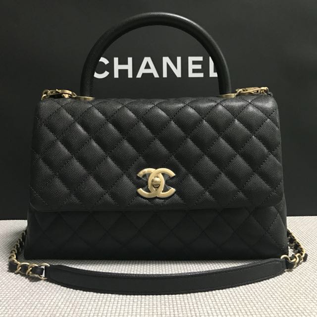 Brand New Chanel Coco Handle Bag small size in black caviar, Luxury, Bags &  Wallets on Carousell