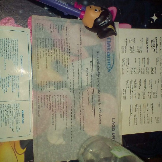 Datamex Scholarship Certificate (Category: Store Credits) located in Manila. Submitted by happydachshund (Listing ID 154258716, Image 2). Description: DATAMEX Education Voucher Up to 2 years of tuition fee from datamex Any course, any branch.