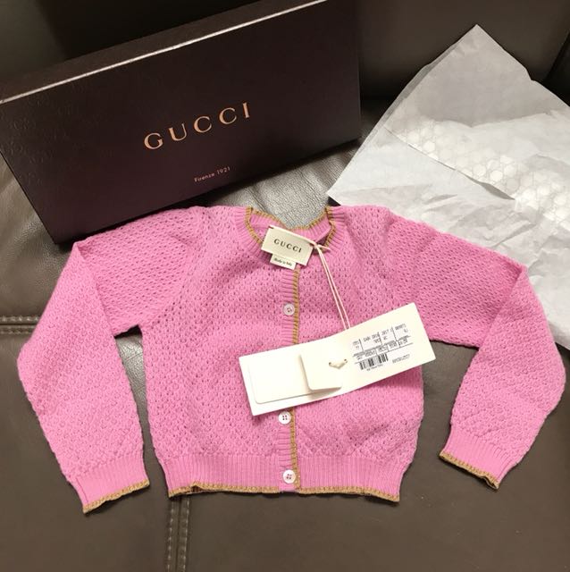gucci pink cardigan