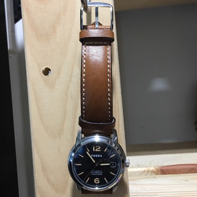 FOSSIL SWISS MADE AUTOMATIC LEATHER WATCH - TAN, Luxury, Watches on  Carousell