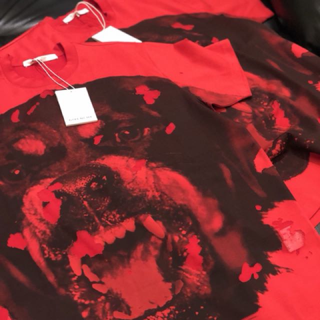 Givenchy red rottweiler t shirt discount
