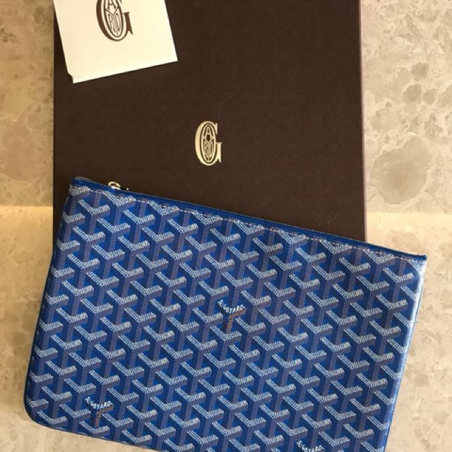 Goyard, Bags, Goyard Senat Mm Blue Clutch
