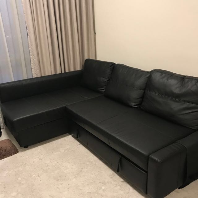 IKEA FRIHETEN Faux Leather Sofa Bed, Furniture & Home Living, Furniture