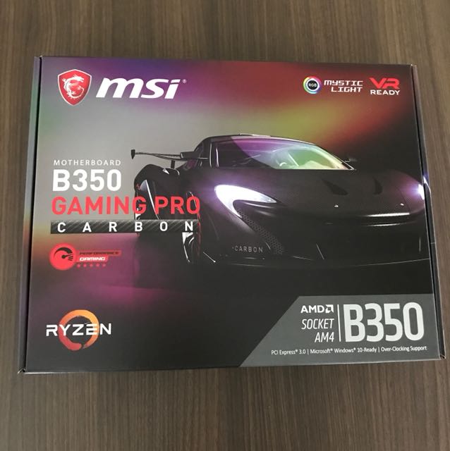 Msi B350 Gaming Pro Carbon Motherboard Electronics Computers On Carousell